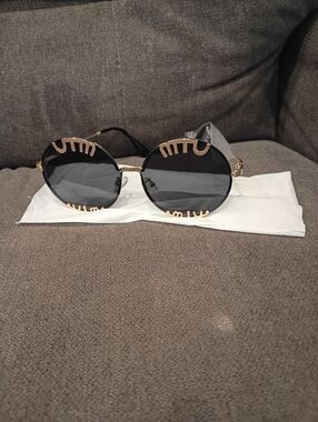 Women sunglasses gold black